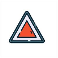 A red triangle with a red triangle inside it vector