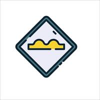 A yellow and blue square with a piece of bread in it vector