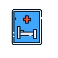 A medical bed with a cross on it vector