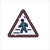 A pedestrian crossing sign with a man walking in front of it vector