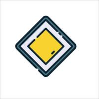 A yellow square with a square in the middle vector