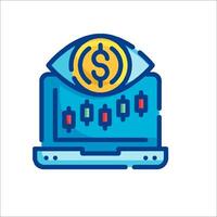 A laptop with dollar signs on it vector