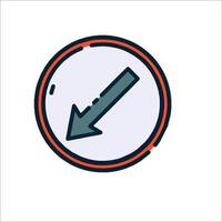 A red and blue arrow pointing in a circle vector