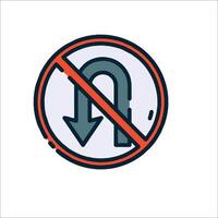 No turn sign illustration vector