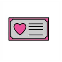 A pink and gray check with a heart on it vector