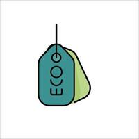 A green tag with the word eco on it vector