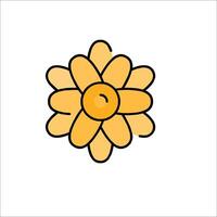 A flower with a yellow center on a white background vector