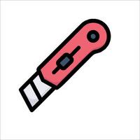 A red and black knife icon on a white background vector