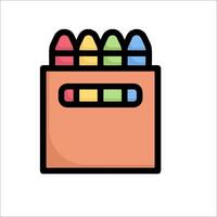 A colorful box with crayons inside vector