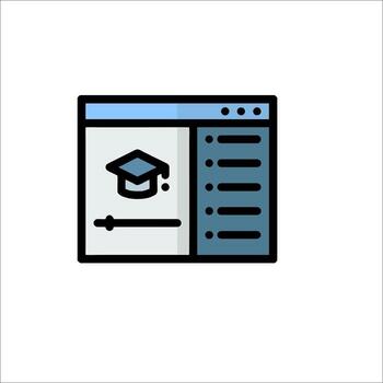 A computer screen with a graduation cap on it vector