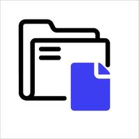 File folder icon with a blue folder vector