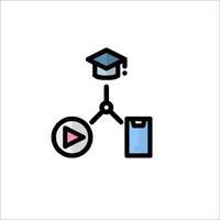 A white background with a black and white image of a graduation cap and a player vector
