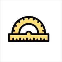 A yellow protractor icon on a white background vector