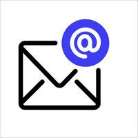 Email icon with a blue circle vector