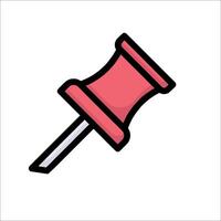 A red pin with a needle on it vector