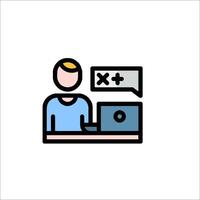 A man sitting at a desk with a laptop vector