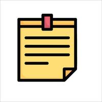 A note pad icon with a red ribbon vector