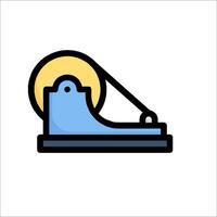 A blue and yellow paper cutter icon on a white background vector