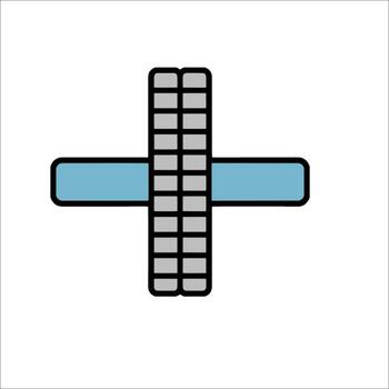 A cross with a line through it vector