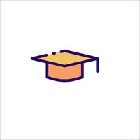 Graduation hat icon on white background vector