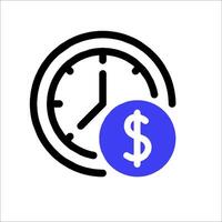 A clock and dollar sign icon vector
