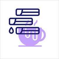 A cup of coffee with a drip of water on it vector