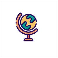 A globe with a piece of puzzle on it vector