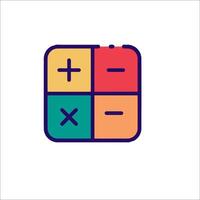 A colorful icon of a calculator vector