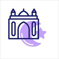 A mosque with a star and crescent on it vector