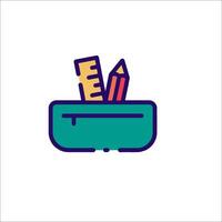 A pencil and pencil case icon on a white background vector