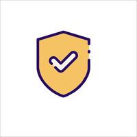 A shield with a tick mark on it vector