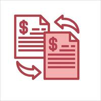 A document with a dollar sign and a paper with a dollar sign vector