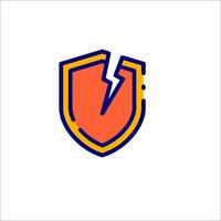 A shield with a lightning bolt on it vector