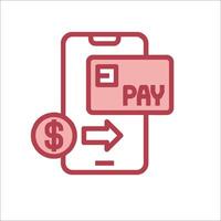 Pay icon with pay card and pay button vector
