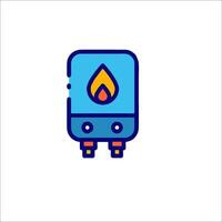 A gas heater icon with a flame on it vector