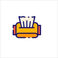 A yellow and orange box with a piece of paper inside vector