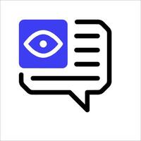 A speech bubble with an eye icon on it vector