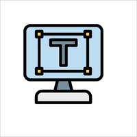 A computer monitor with the letter t on it vector