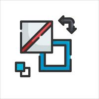 A square with a red arrow pointing to it vector