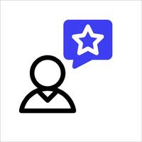 A person with a star and a speech bubble vector