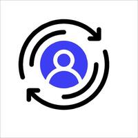 A circle with a person in it and a circle around it vector