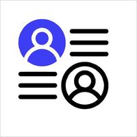 A blue and black icon with a person and a circle vector