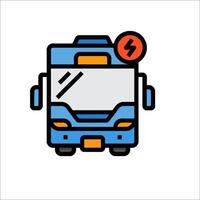 A bus with a lightning bolt on it vector