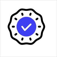 A blue check mark on a white background vector