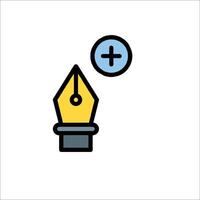 A pen and a plus sign are next to each other vector