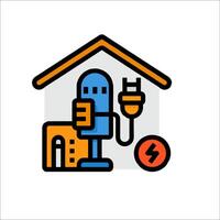 A house with a plug and a light bulb vector