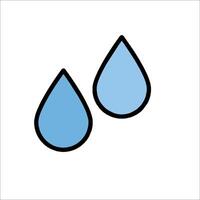 Two blue drops of water on a white background vector