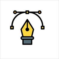 A pen and a light bulb are connected to each other vector