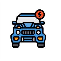 A blue car with a lightning bolt on it vector