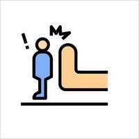 A man is standing in front of a bed with a person standing next to him vector